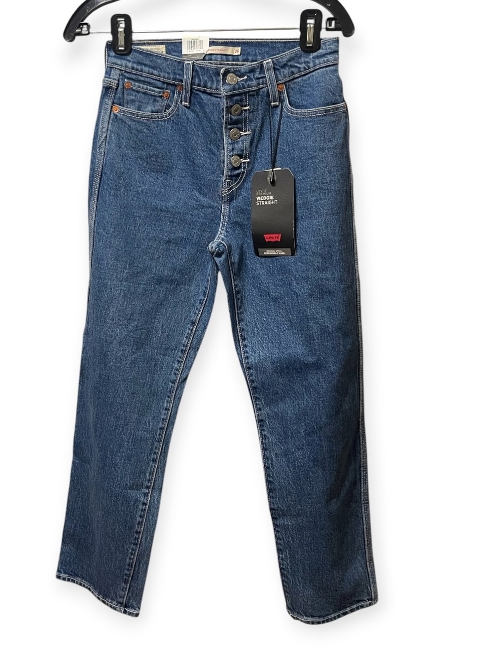 Levi's Wedgie Premium High Waist Crop Straight Leg Jeans sz 26 NWT